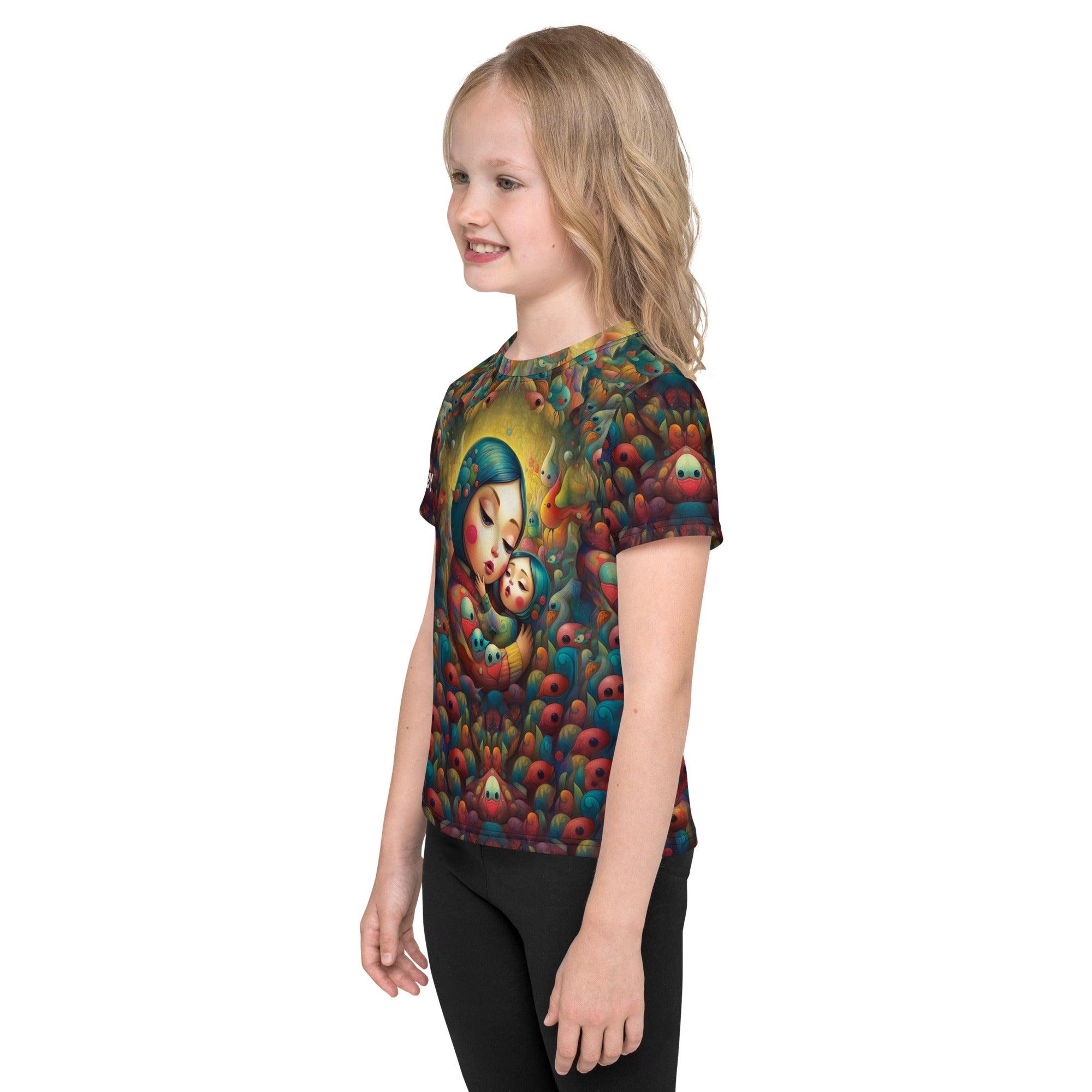 Back view of CB3-73 kids t-shirt on child, showcasing fit and style.