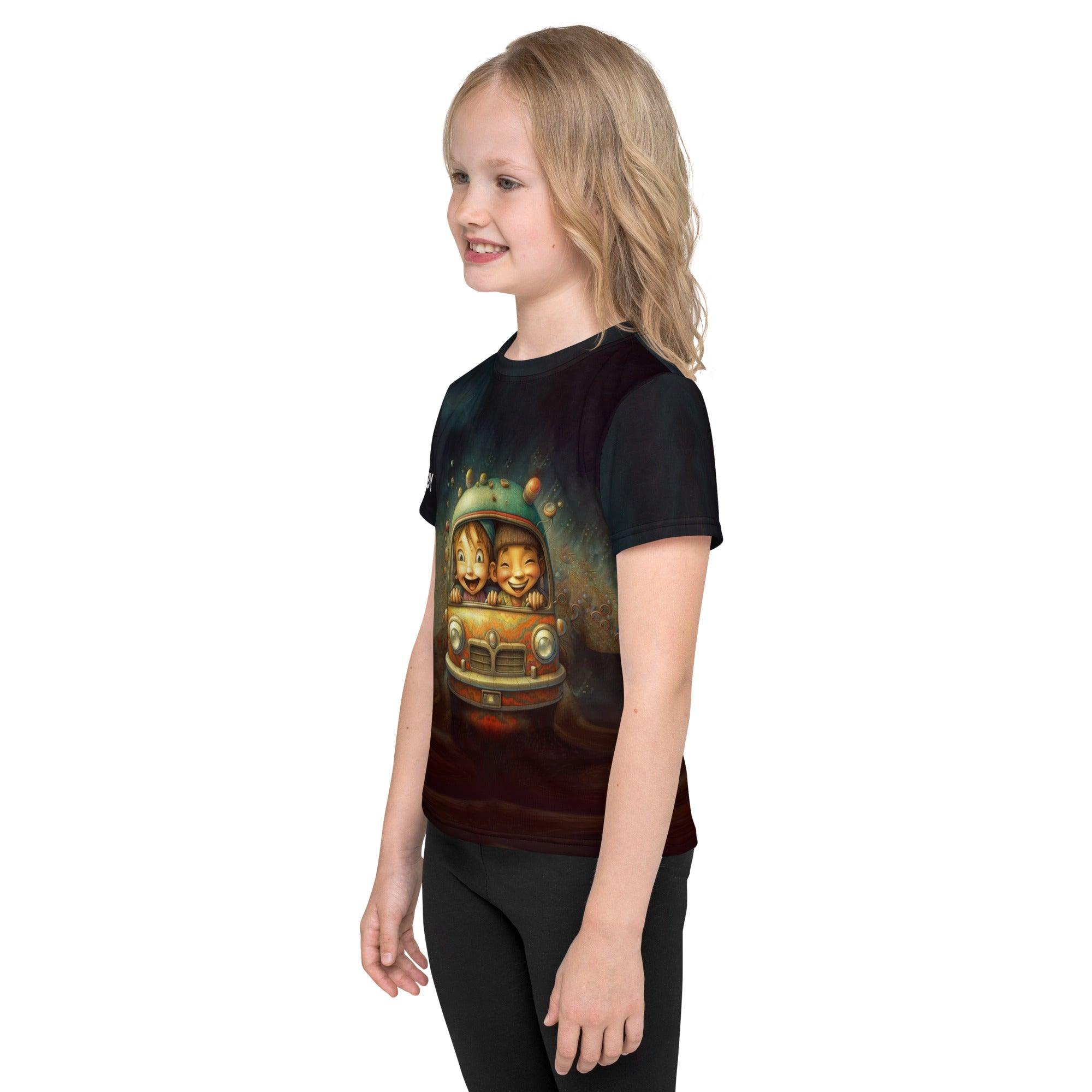 CB3-112 kids crew neck t-shirt in vibrant colors on white background.