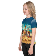 CB3-120 Kids Crew Neck T-Shirt on hanger against white background.