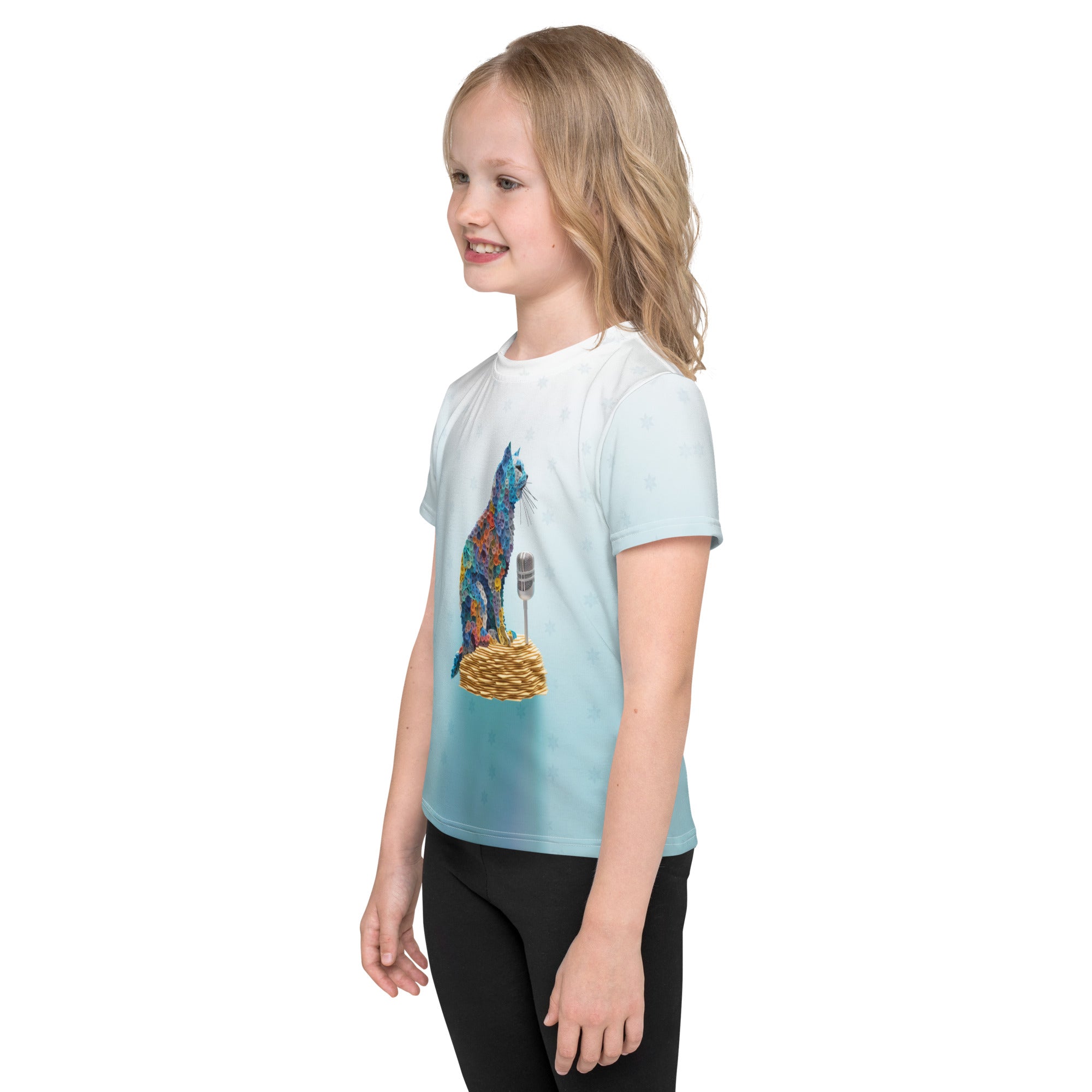 Vibrant and unique kirigram t-shirt for children.