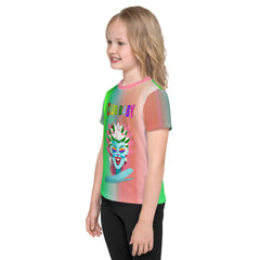 Kids Dreamland Castle crew neck tee in playful setting
