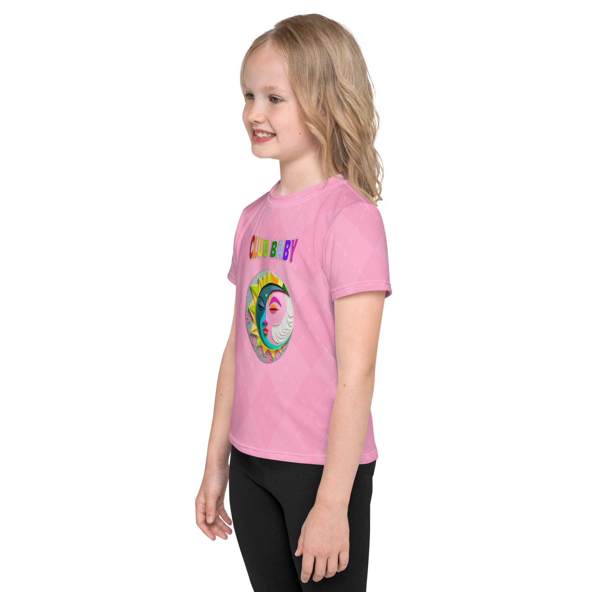 Child wearing Mystical Mermaid Crew Neck T-Shirt outdoors
