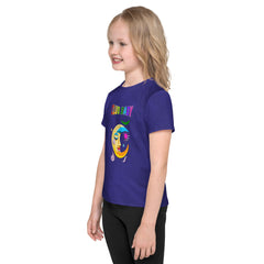 Child wearing Knight's Quest Kids Crew Neck T-Shirt in a playful pose.
