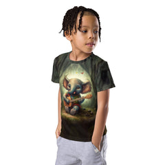 CB3-80 kids crew neck t-shirt in vibrant colors on white background.