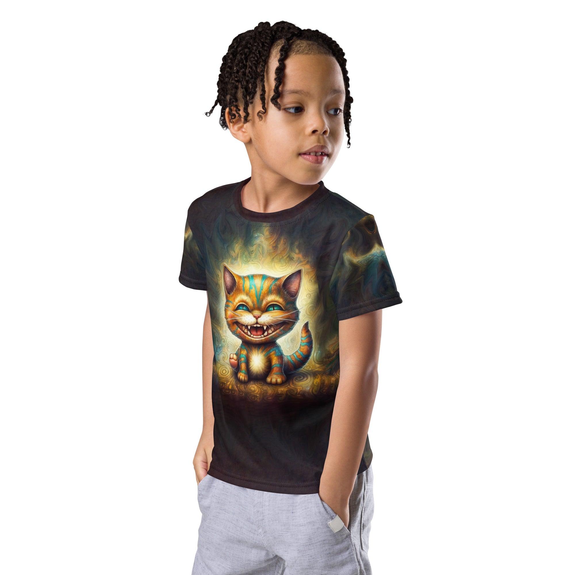 CB3-77 kids t-shirt on white background, showing front and back design.