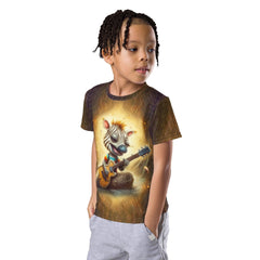 CB3-108 Kids Crew Neck T-Shirt in vibrant blue color, front view.