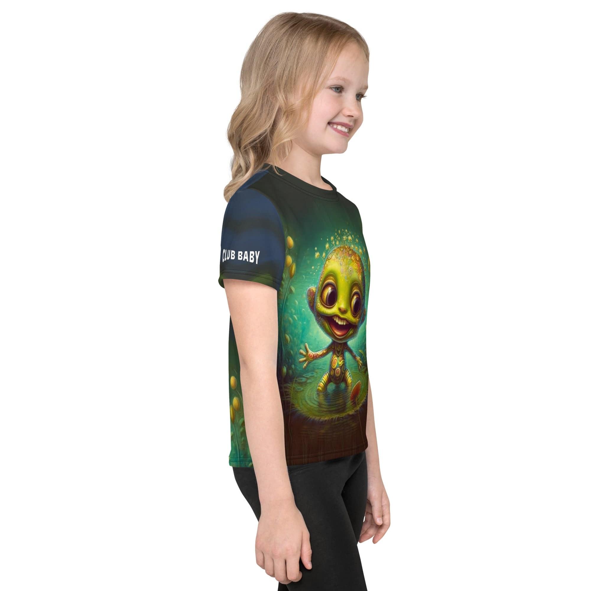 CB3-81 crew neck t-shirt for kids laid flat