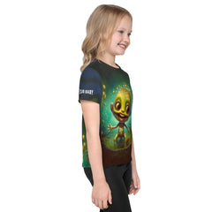 CB3-81 crew neck t-shirt for kids laid flat