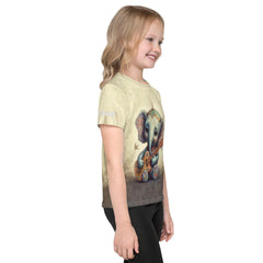 CB3-79 kids t-shirt paired with jeans and sneakers.