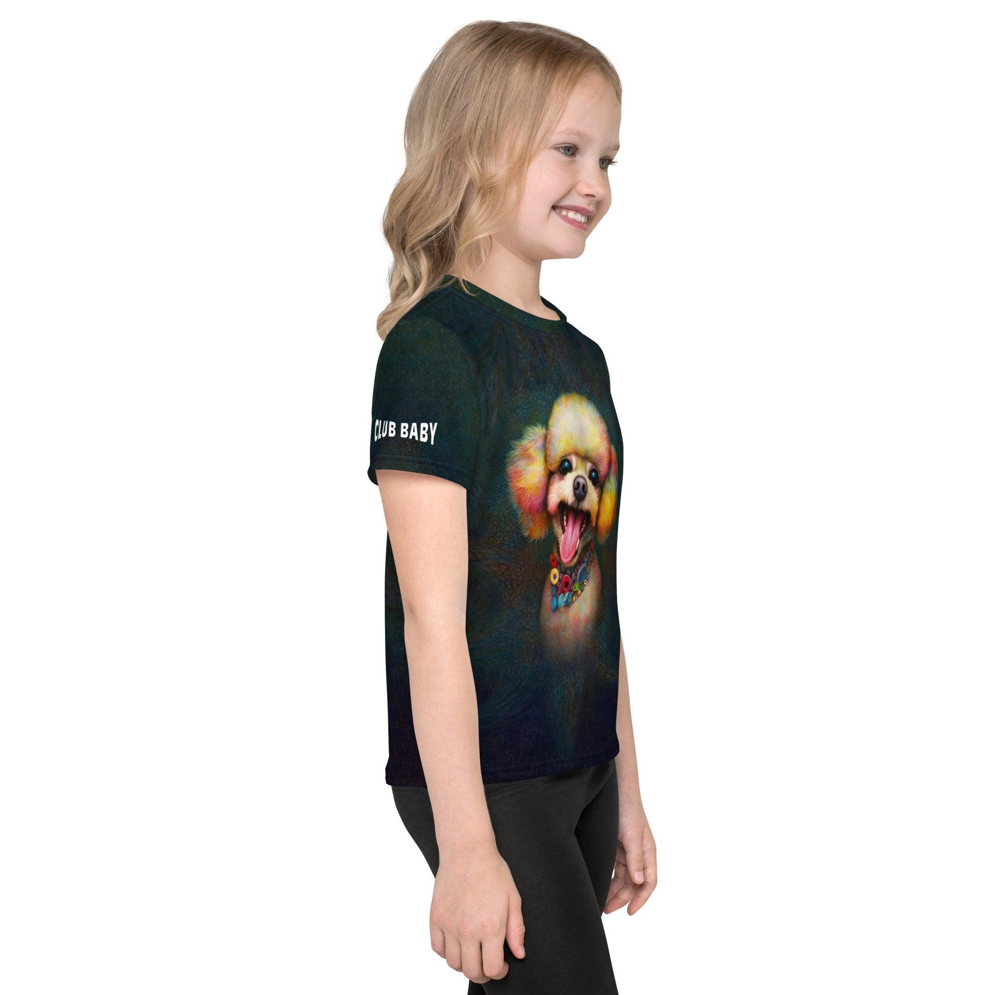 CB3-102 kids t-shirt on display, front and back view