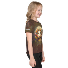 Happy child in CB3-105 Crew Neck T-Shirt posing with arms spread.