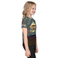 Back view of CB3-113 kids t-shirt showing logo placement.