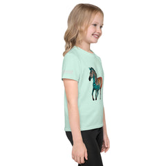 Zebra’s Zigzagging Zest Kids Crew Neck T-Shirt