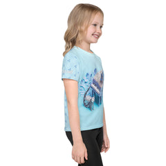 Artistic paper cut design on children's crew neck t-shirt