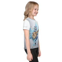 Artistic Kirigami design on kids' t-shirt fabric