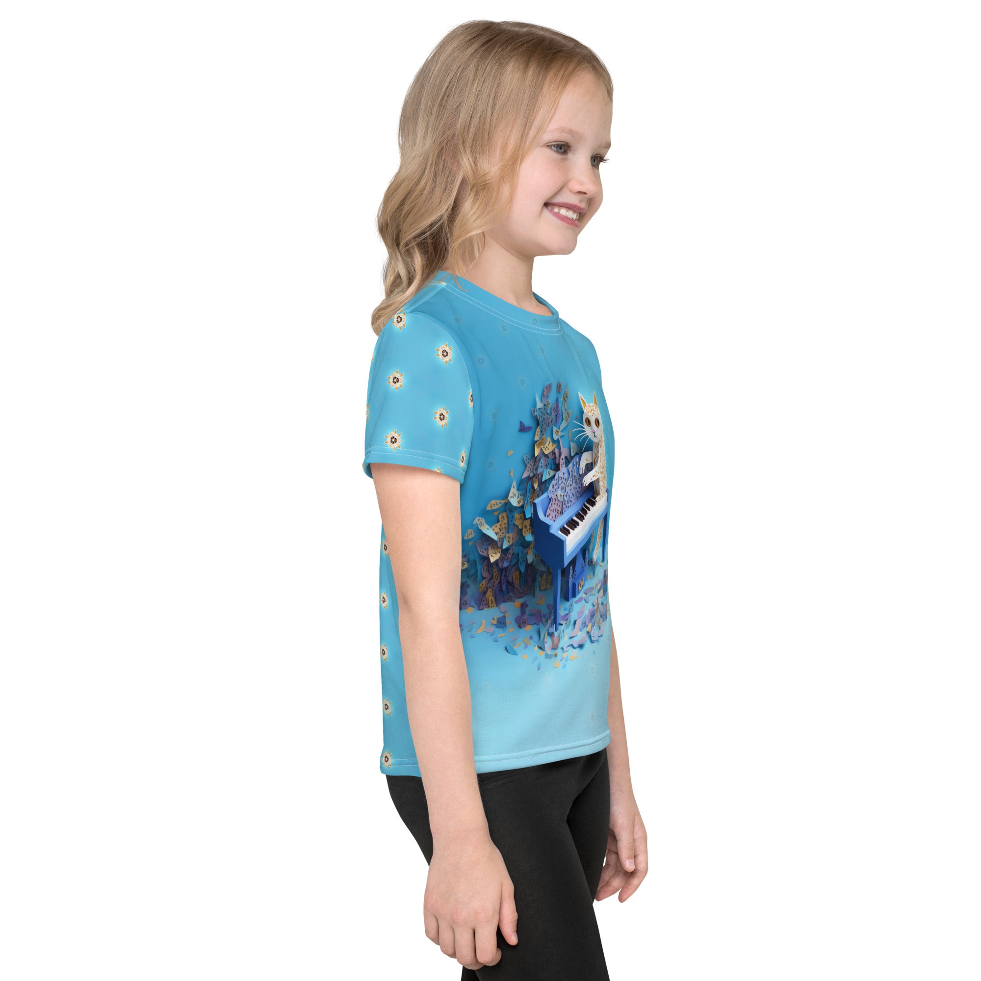 Unique kirigami crew neck t-shirt for children