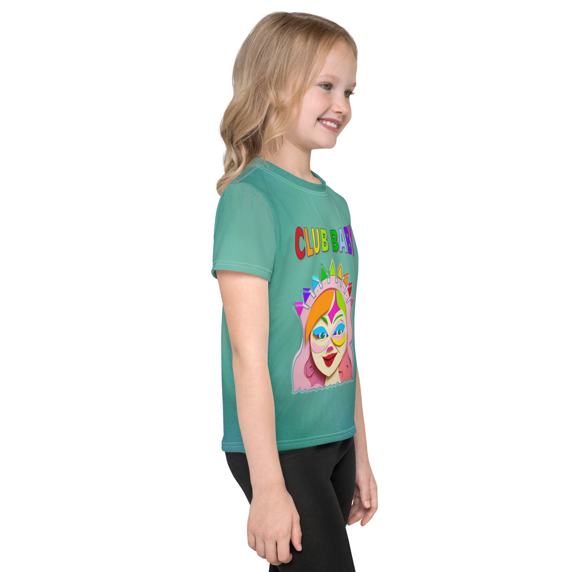 Happy child in a Magic Carpet Ride crew neck t-shirt
