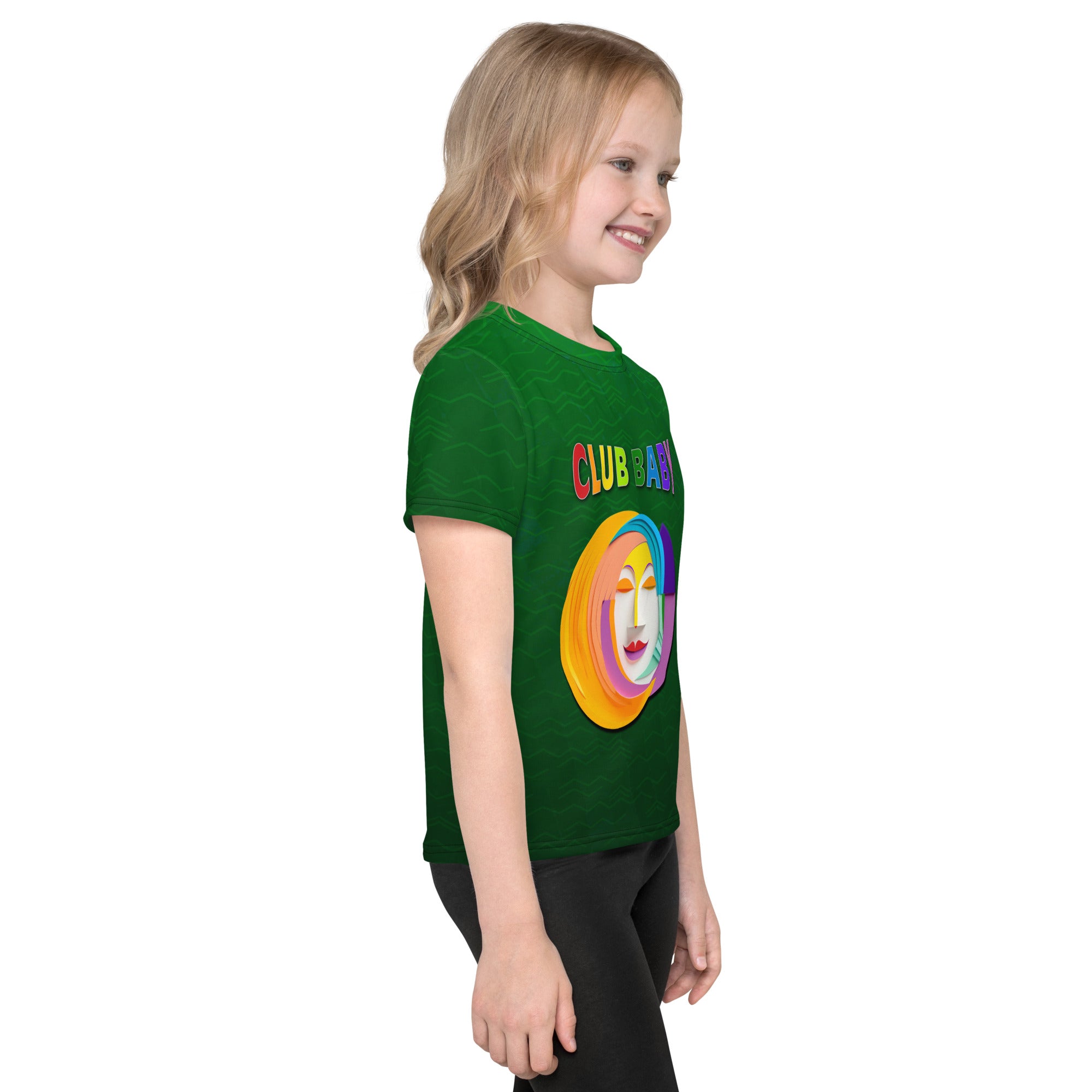 Mermaid-themed crew neck tee for kids.





