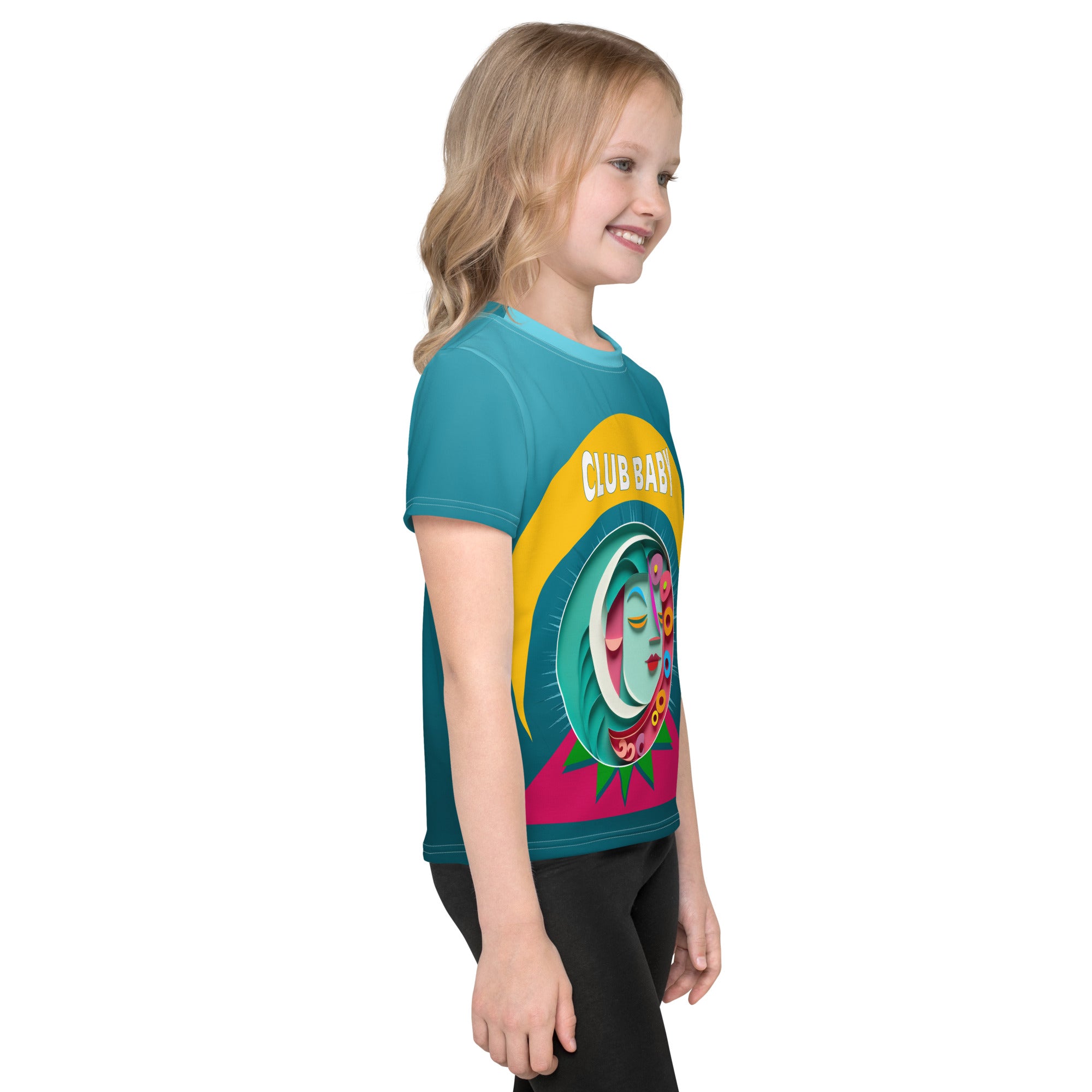 Moonlit Fairies T-shirt on display, kids size, vibrant colors





