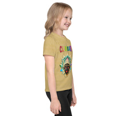 Child playing outdoors in Mermaid Lagoon Swimmer t-shirt.






