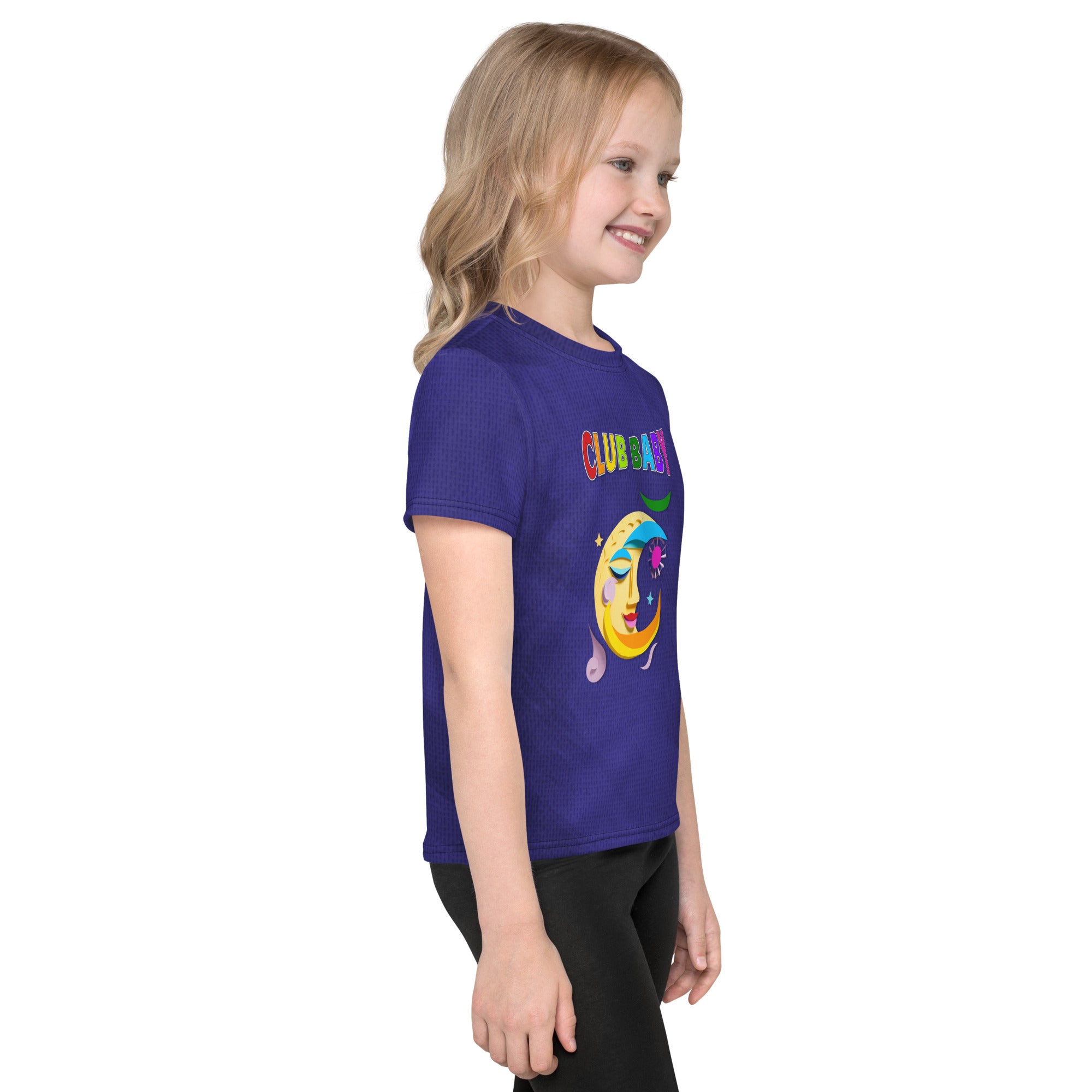 Knight's Quest Kids Crew Neck T-Shirt folded with a whimsical background.





