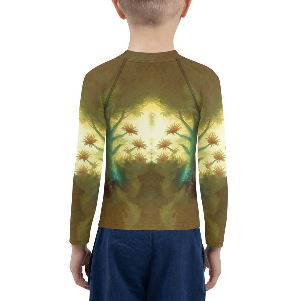 Front view of CB6-05 Kids Rash Guard swimwear