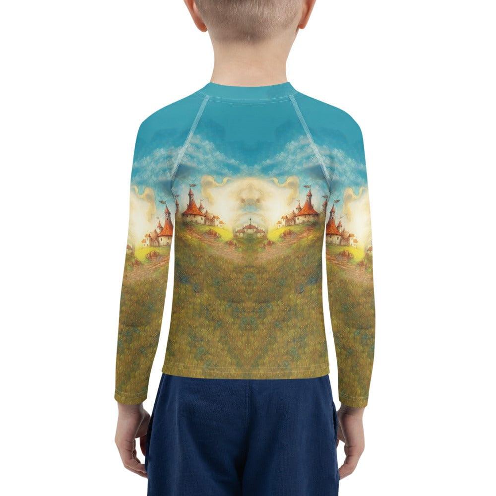 Back view of the CB6-22 kids rash guard with UV protection.