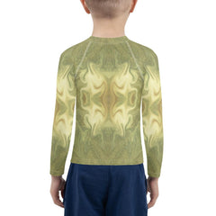 Front view of CB6-24 Kids Rash Guard on white background