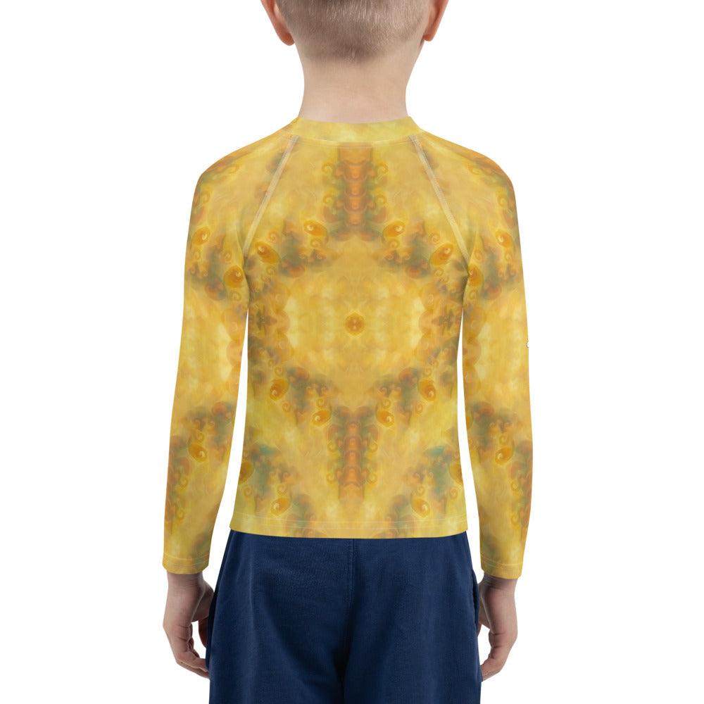 UV protection feature highlighted on CB6-40 Kids Rash Guard.