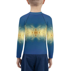 Close-up of CB3-121 Kids Rash Guard material and stitching