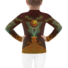 Child wearing CB3-92 Rash Guard during outdoor sports activity.