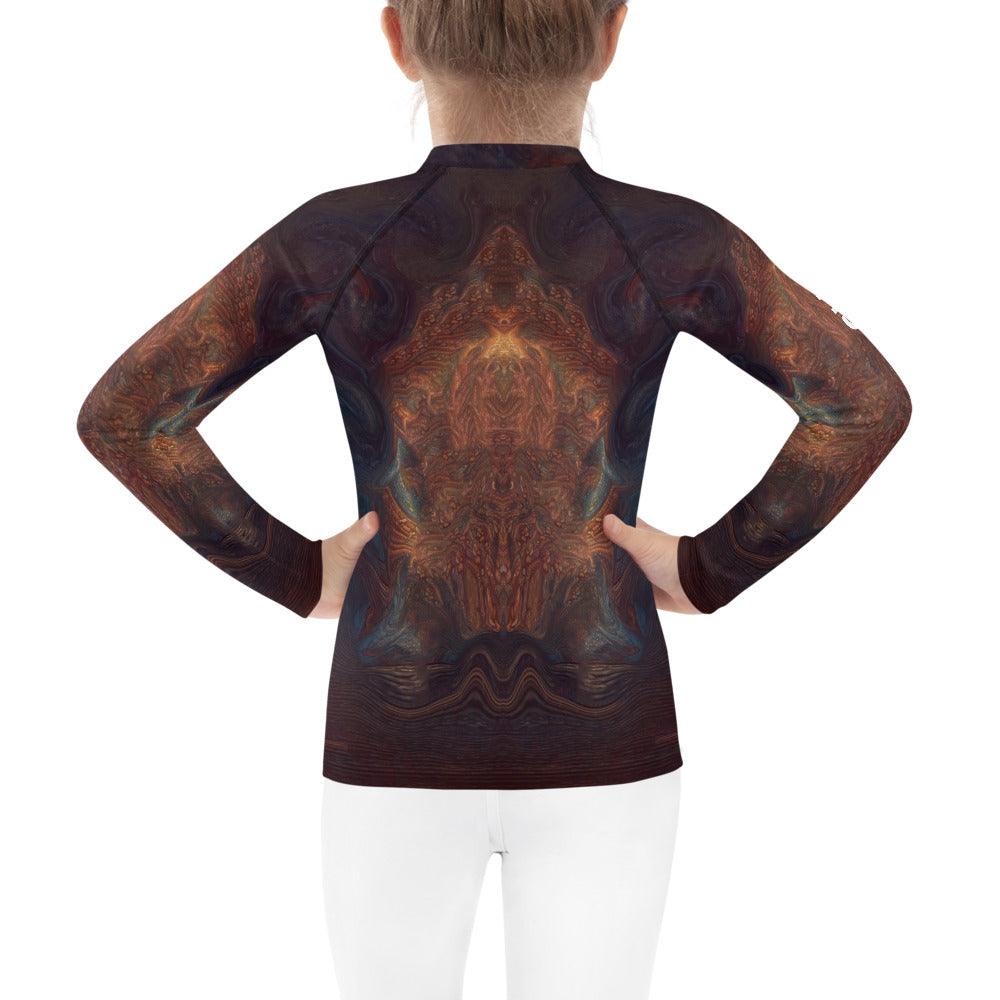 Close-up of the CB3-93 kids rash guard fabric and texture