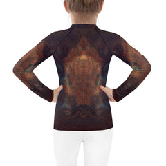 Close-up of the CB3-93 kids rash guard fabric and texture