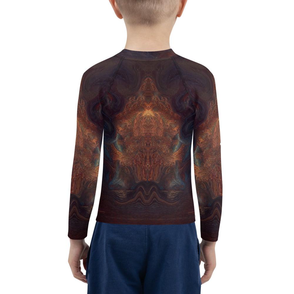 CB3-93 kids rash guard in various colors displayed on hanger