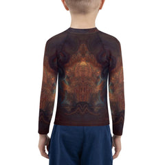 CB3-93 kids rash guard in various colors displayed on hanger