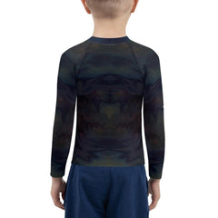 Close-up of the CB3-89 Kids Rash Guard material showcasing UV protection features