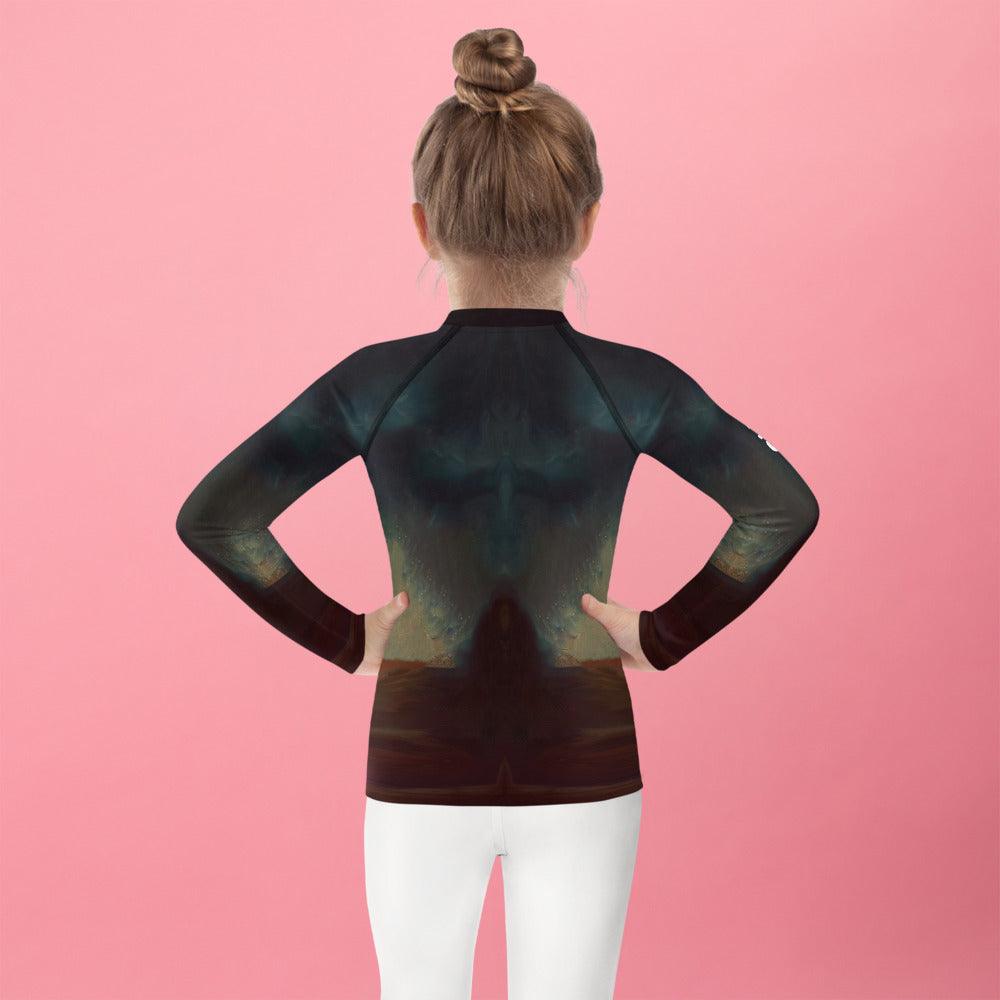 Close-up of CB3-112 Kids Rash Guard material and texture