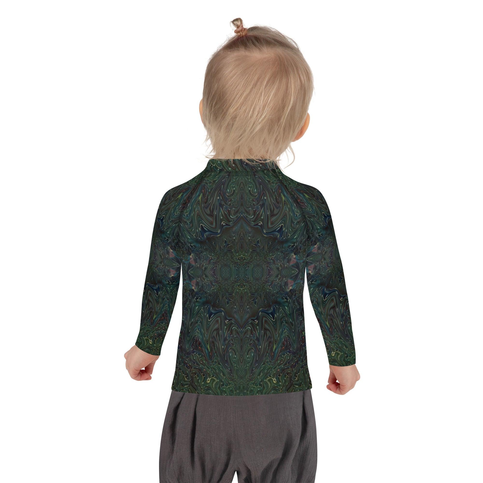 Close-up of CB3-76 kids rash guard material and texture