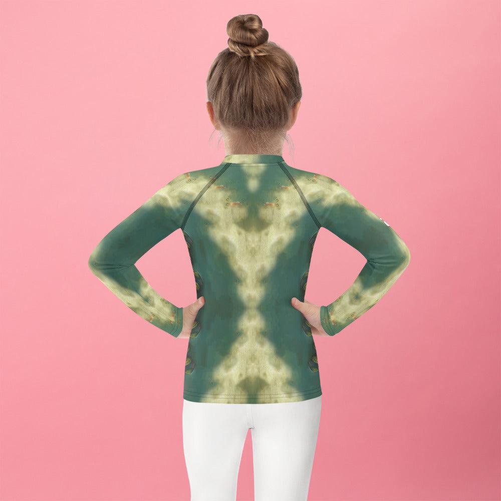 CB3-109 kids rash guard front view on white background