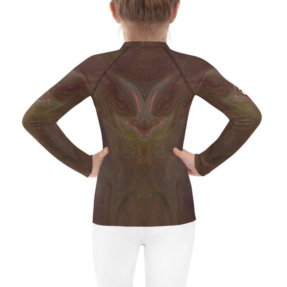 CB3-105 Rash Guard for kids laid flat showcasing front design