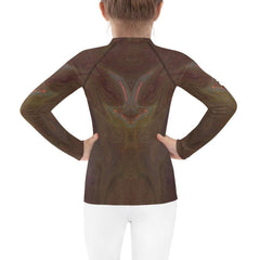 CB3-105 Rash Guard for kids laid flat showcasing front design