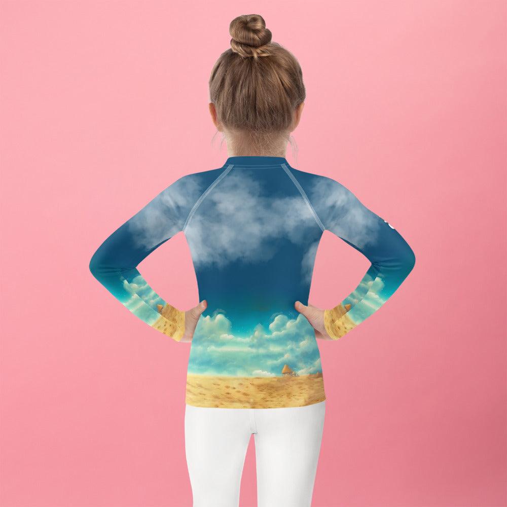 Close-up of CB3-120 Kids Rash Guard fabric detail