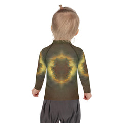 Close-up of CB3-116 Kids Rash Guard fabric and stitching