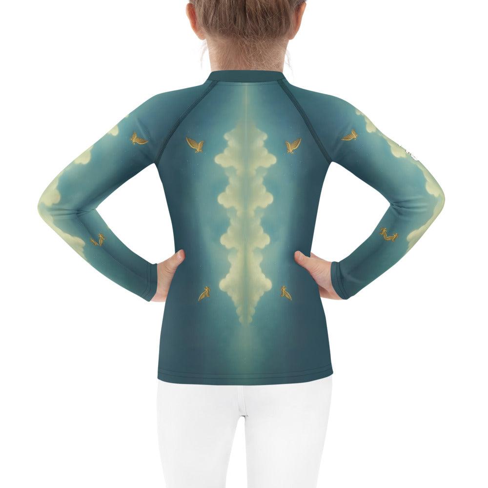 Back view of child in CB3-111 swimwear protection