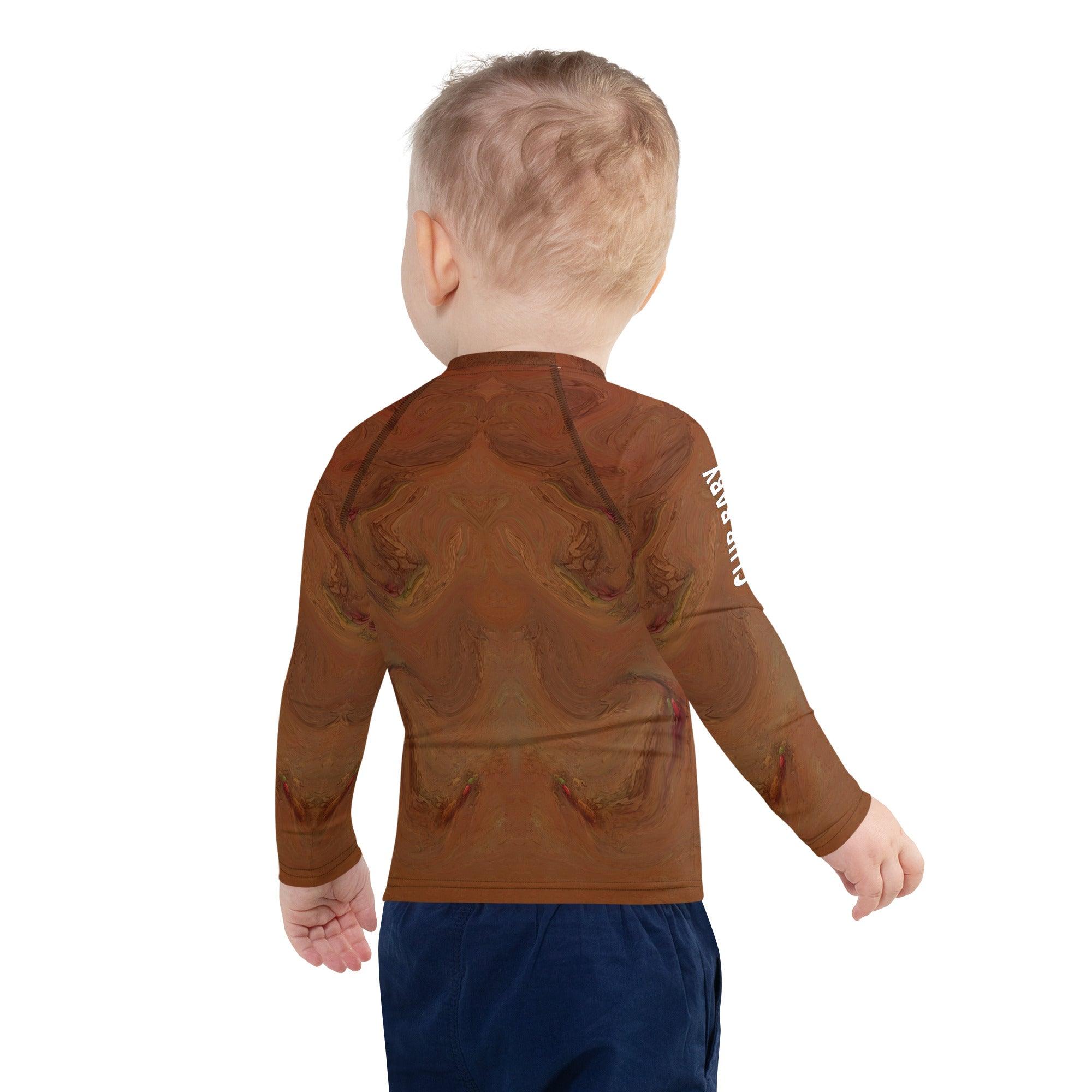Close-up of the CB3-130 Kids Rash Guard fabric and stitching