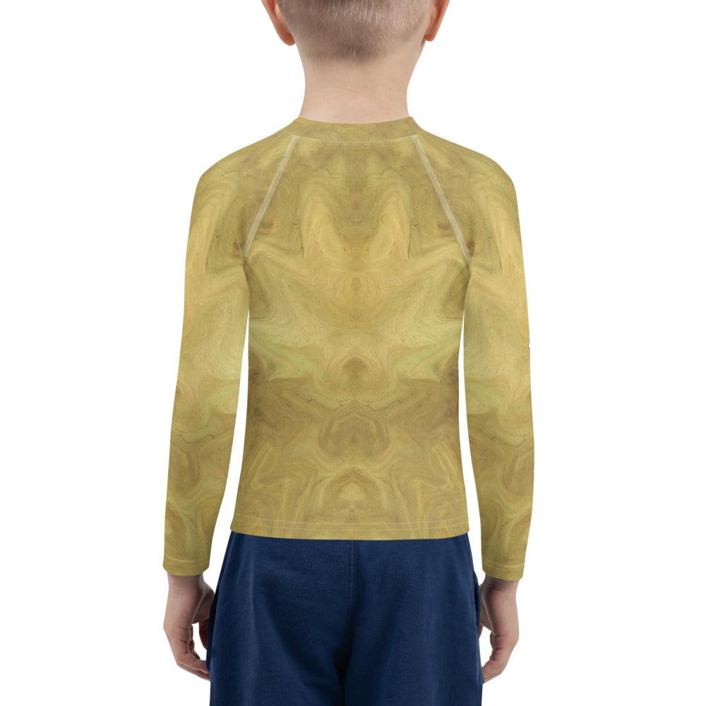 CB3-132 kids rash guard on hanger against white background