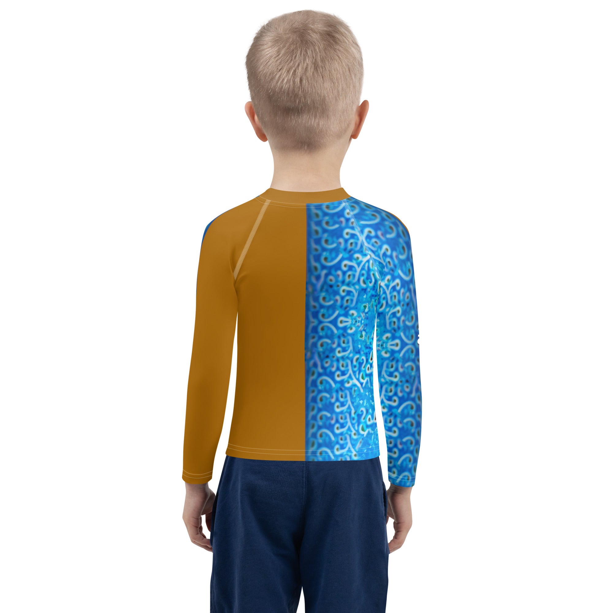 UV protective rash guard for kids with abstract design