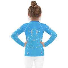 Kids rash guard with origami animal designs