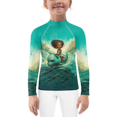 CB6-07 kids rash guard front view - vibrant colors for sun safety