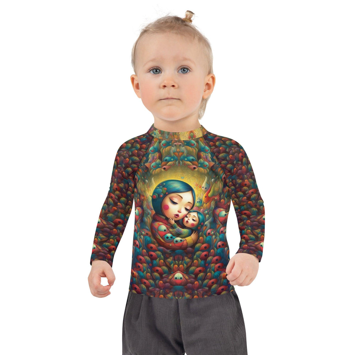 CB3-73 Kids Rash Guard front view on white background